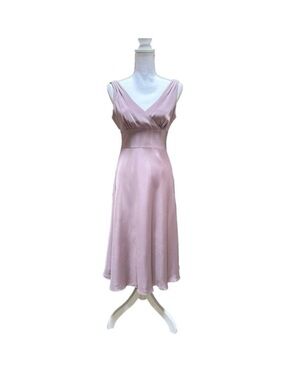 J. Crew Sleeveless Cocktail Midi V-Neck A-Line Pleated Shoulders Dress - Size 2